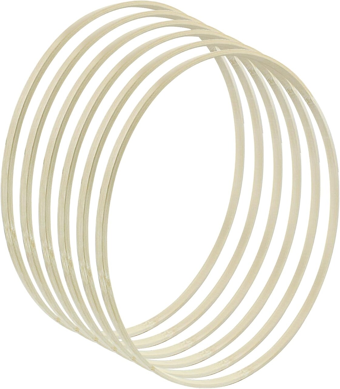 6 Packs 12 Inch Bamboo Floral Hoop Rings, Large Wooden Embroidery Hoops (30cm)